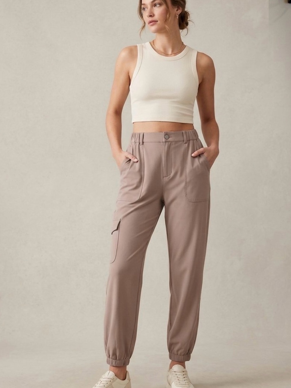 OGL Taupe Utility Cargo Jogger Pants